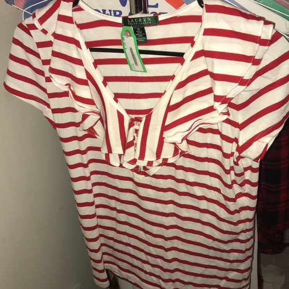 Lauren by Ralph Lauren nautical ruffled top - Picture 2 of 4